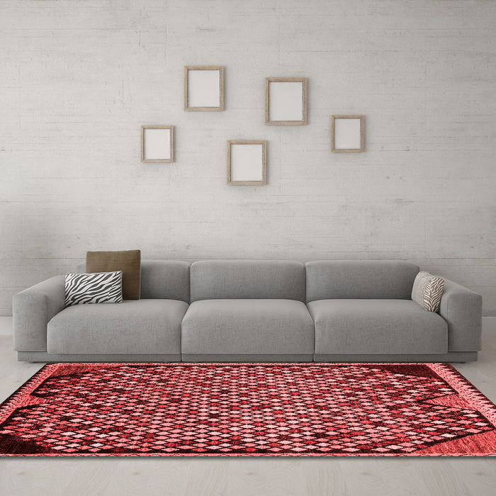 Modern Red Washable Rugs