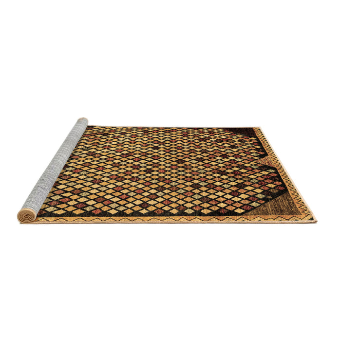 Sideview of Machine Washable Abstract Brown Modern Rug, wshabs1845brn