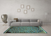 Machine Washable Abstract Light Blue Modern Rug, wshabs1845lblu