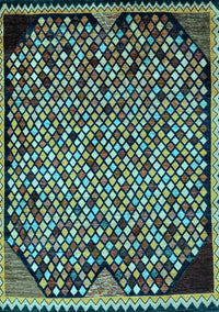 Abstract Light Blue Modern Rug, abs1845lblu