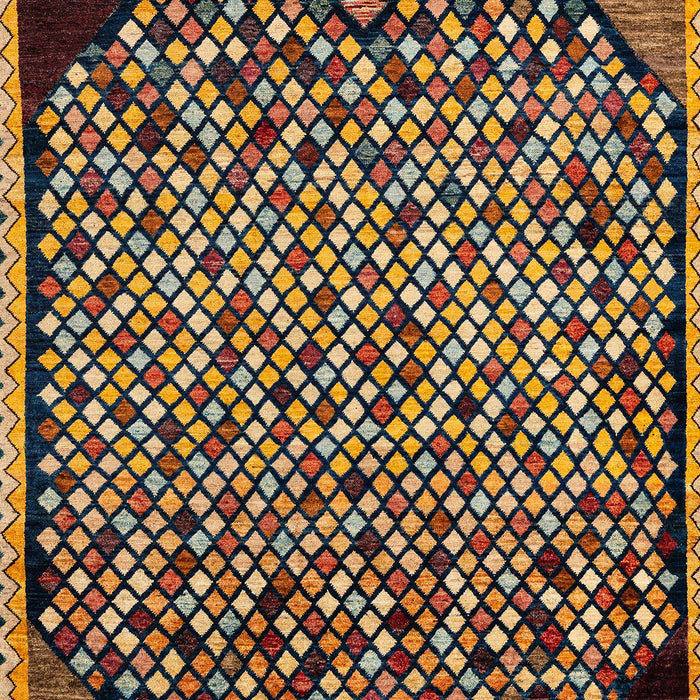 Machine Washable Abstract Metallic Gold Rug, wshabs1845