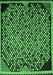 Machine Washable Abstract Emerald Green Modern Area Rugs, wshabs1845emgrn