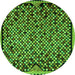 Round Machine Washable Abstract Green Modern Area Rugs, wshabs1845grn