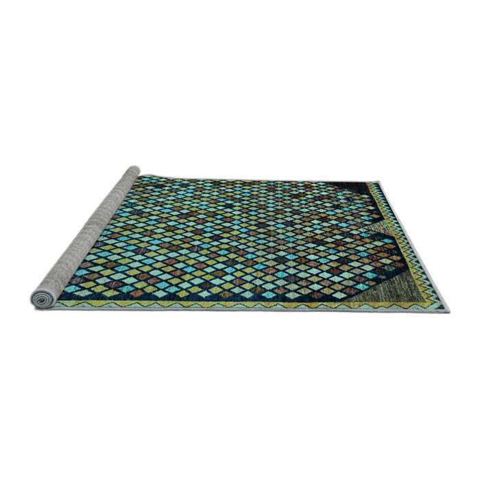 Sideview of Machine Washable Abstract Light Blue Modern Rug, wshabs1845lblu