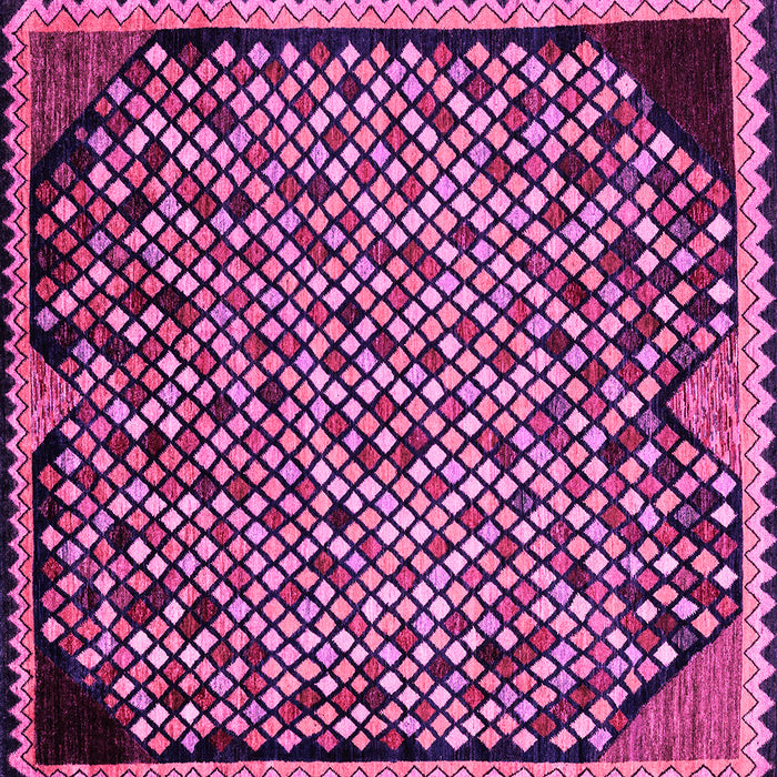 Square Machine Washable Abstract Pink Modern Rug, wshabs1845pnk