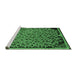 Sideview of Machine Washable Abstract Emerald Green Modern Area Rugs, wshabs1845emgrn