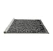 Sideview of Machine Washable Abstract Gray Modern Rug, wshabs1845gry