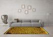 Machine Washable Abstract Yellow Modern Rug in a Living Room, wshabs1845yw