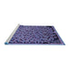 Sideview of Machine Washable Abstract Blue Modern Rug, wshabs1845blu