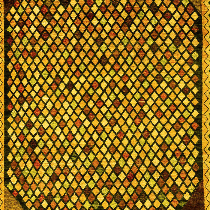 Machine Washable Abstract Yellow Modern Rug, wshabs1845yw