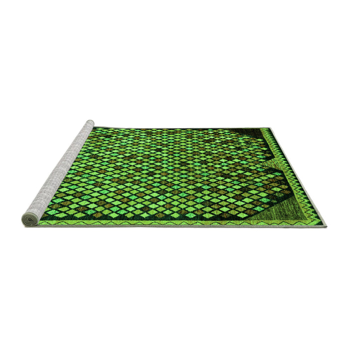 Sideview of Machine Washable Abstract Green Modern Area Rugs, wshabs1845grn