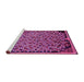 Sideview of Machine Washable Abstract Pink Modern Rug, wshabs1845pnk