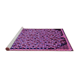 Sideview of Machine Washable Abstract Purple Modern Area Rugs, wshabs1845pur