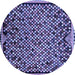 Round Machine Washable Abstract Blue Modern Rug, wshabs1845blu