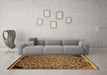 Machine Washable Abstract Brown Modern Rug in a Living Room,, wshabs1845brn