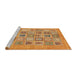 Serging Thickness of Machine Washable Abstract Yellow Rug, wshabs1846