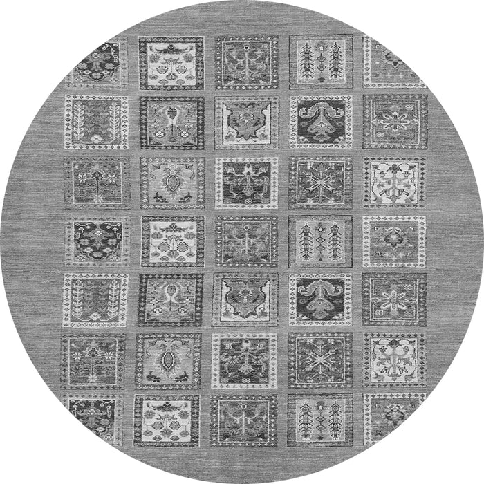 Round Abstract Gray Modern Rug, abs1846gry