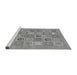 Sideview of Machine Washable Abstract Gray Modern Rug, wshabs1846gry