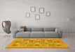 Machine Washable Abstract Yellow Modern Rug in a Living Room, wshabs1846yw