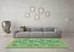 Machine Washable Abstract Turquoise Modern Area Rugs in a Living Room,, wshabs1846turq