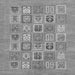 Square Abstract Gray Modern Rug, abs1846gry