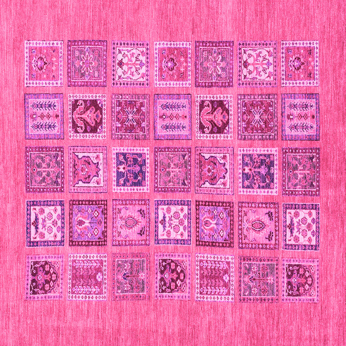 Square Abstract Pink Modern Rug, abs1846pnk