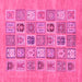 Square Machine Washable Abstract Pink Modern Rug, wshabs1846pnk