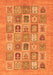 Machine Washable Abstract Orange Modern Area Rugs, wshabs1846org