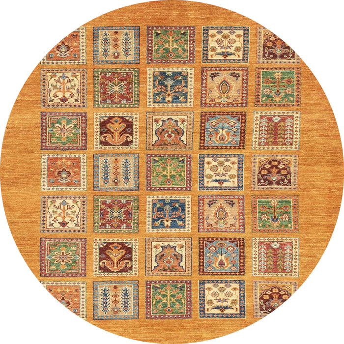 Square Machine Washable Abstract Yellow Rug, wshabs1846