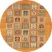 Square Machine Washable Abstract Yellow Rug, wshabs1846