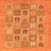 Square Machine Washable Abstract Orange Modern Area Rugs, wshabs1846org