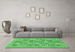 Machine Washable Abstract Emerald Green Modern Area Rugs in a Living Room,, wshabs1846emgrn