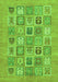 Machine Washable Abstract Green Modern Area Rugs, wshabs1846grn