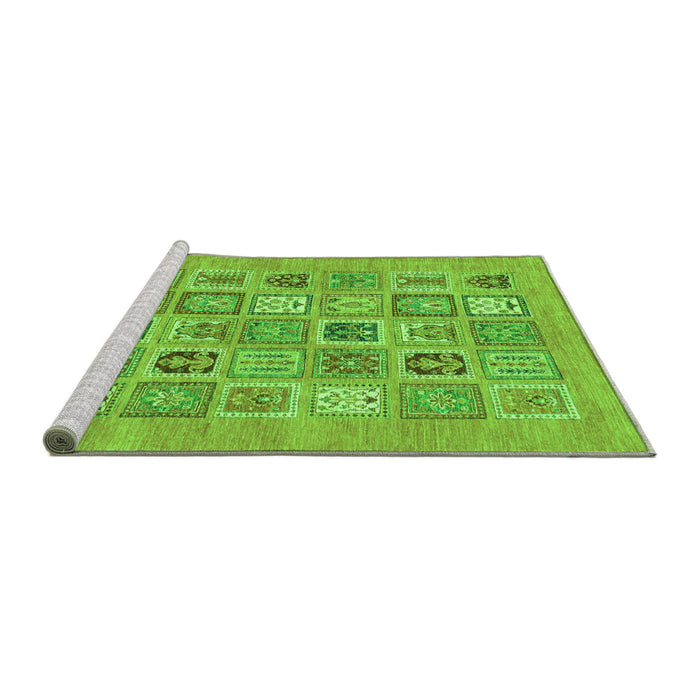 Sideview of Machine Washable Abstract Green Modern Area Rugs, wshabs1846grn