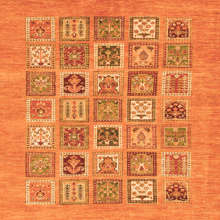Square Abstract Orange Modern Rug, abs1846org