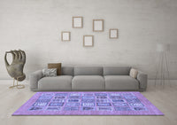 Machine Washable Abstract Blue Modern Rug, wshabs1846blu