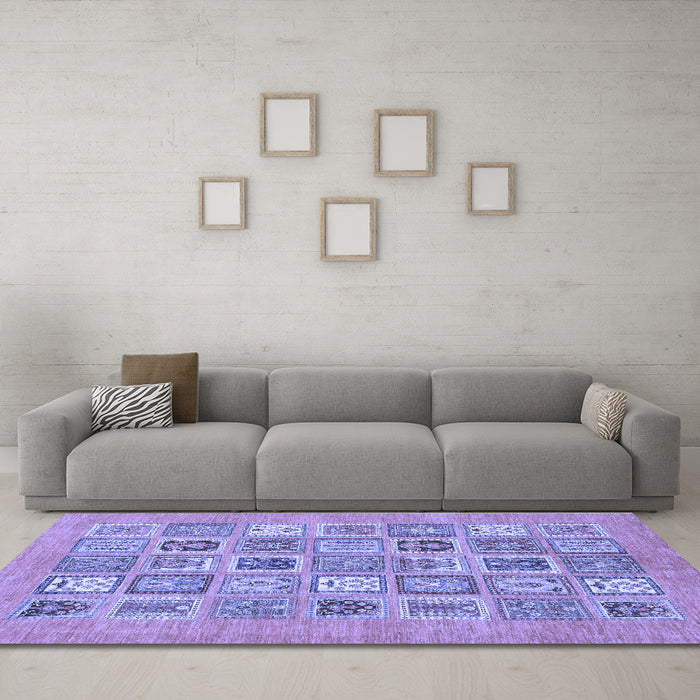 Machine Washable Abstract Blue Modern Rug in a Living Room, wshabs1846blu