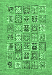 Abstract Emerald Green Modern Rug, abs1846emgrn