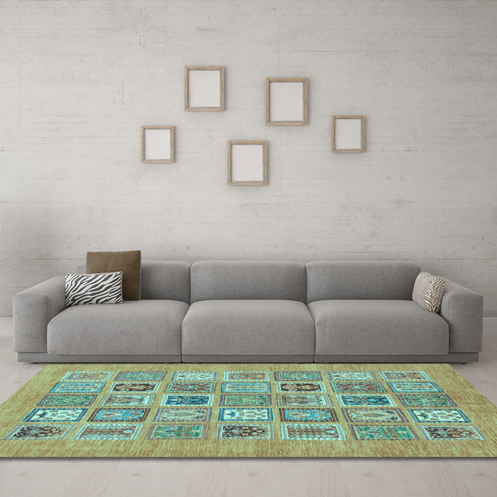 Machine Washable Abstract Light Blue Modern Rug in a Living Room, wshabs1846lblu