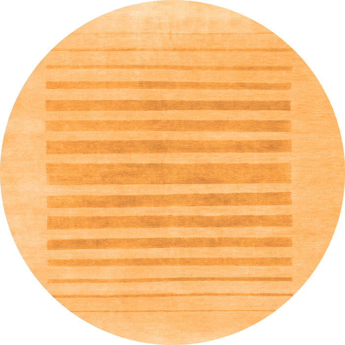 Round Solid Orange Modern Rug, abs1847org