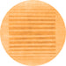 Round Solid Orange Modern Rug, abs1847org