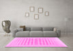 Machine Washable Solid Pink Modern Rug in a Living Room, wshabs1847pnk