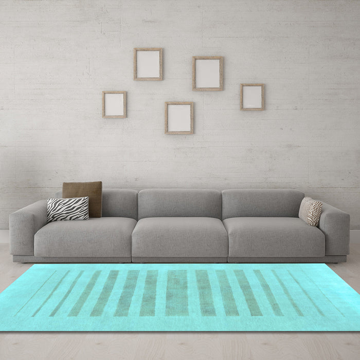 Machine Washable Solid Light Blue Modern Rug in a Living Room, wshabs1847lblu
