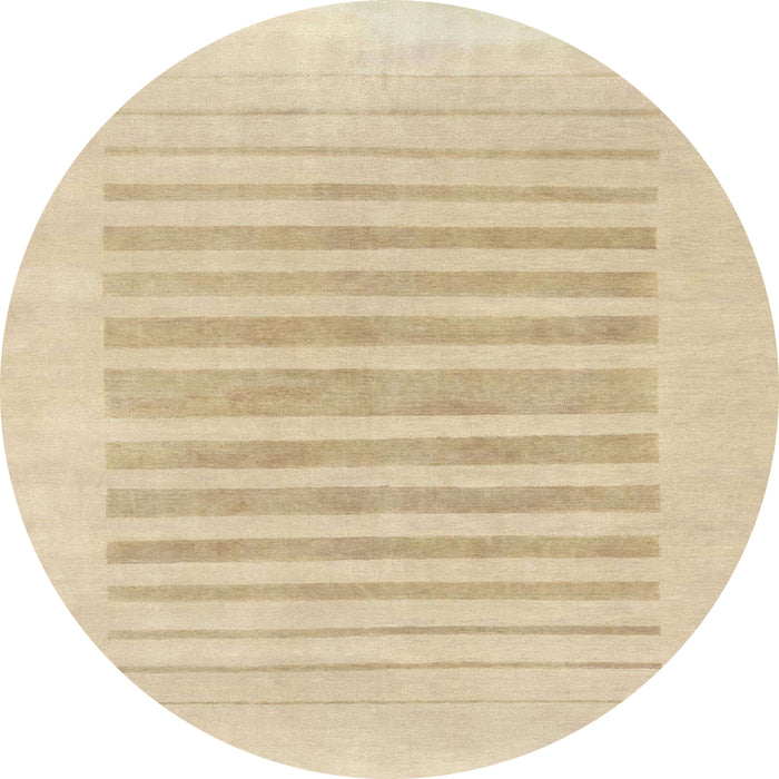 Round Abstract Yellow Solid Rug, abs1847