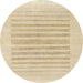 Round Abstract Yellow Solid Rug, abs1847