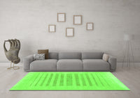 Machine Washable Solid Green Modern Rug, wshabs1847grn