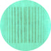 Round Solid Turquoise Modern Rug, abs1847turq