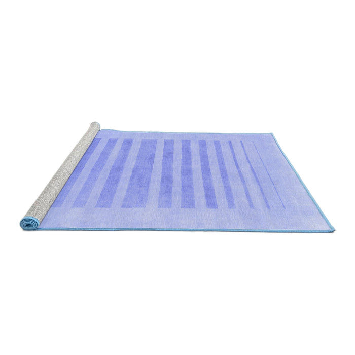 Sideview of Machine Washable Solid Blue Modern Rug, wshabs1847blu
