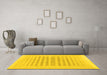 Machine Washable Solid Yellow Modern Rug in a Living Room, wshabs1847yw