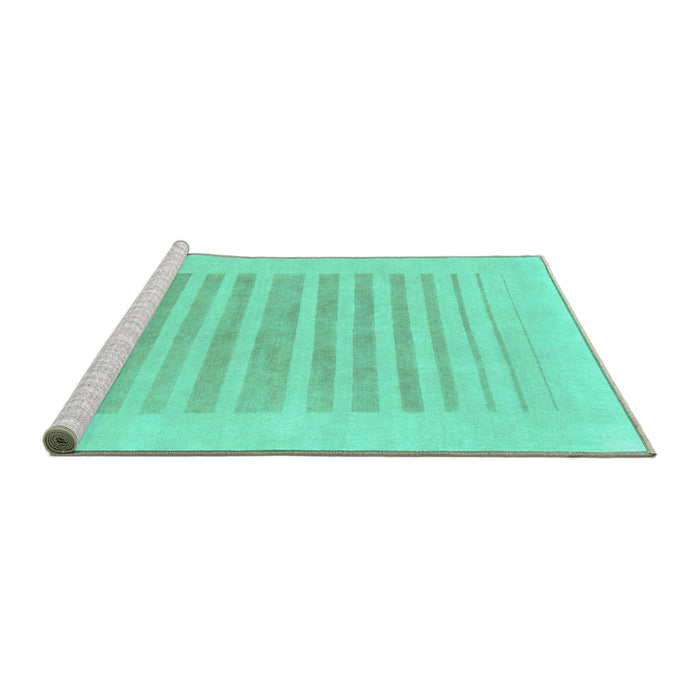 Sideview of Machine Washable Solid Turquoise Modern Area Rugs, wshabs1847turq